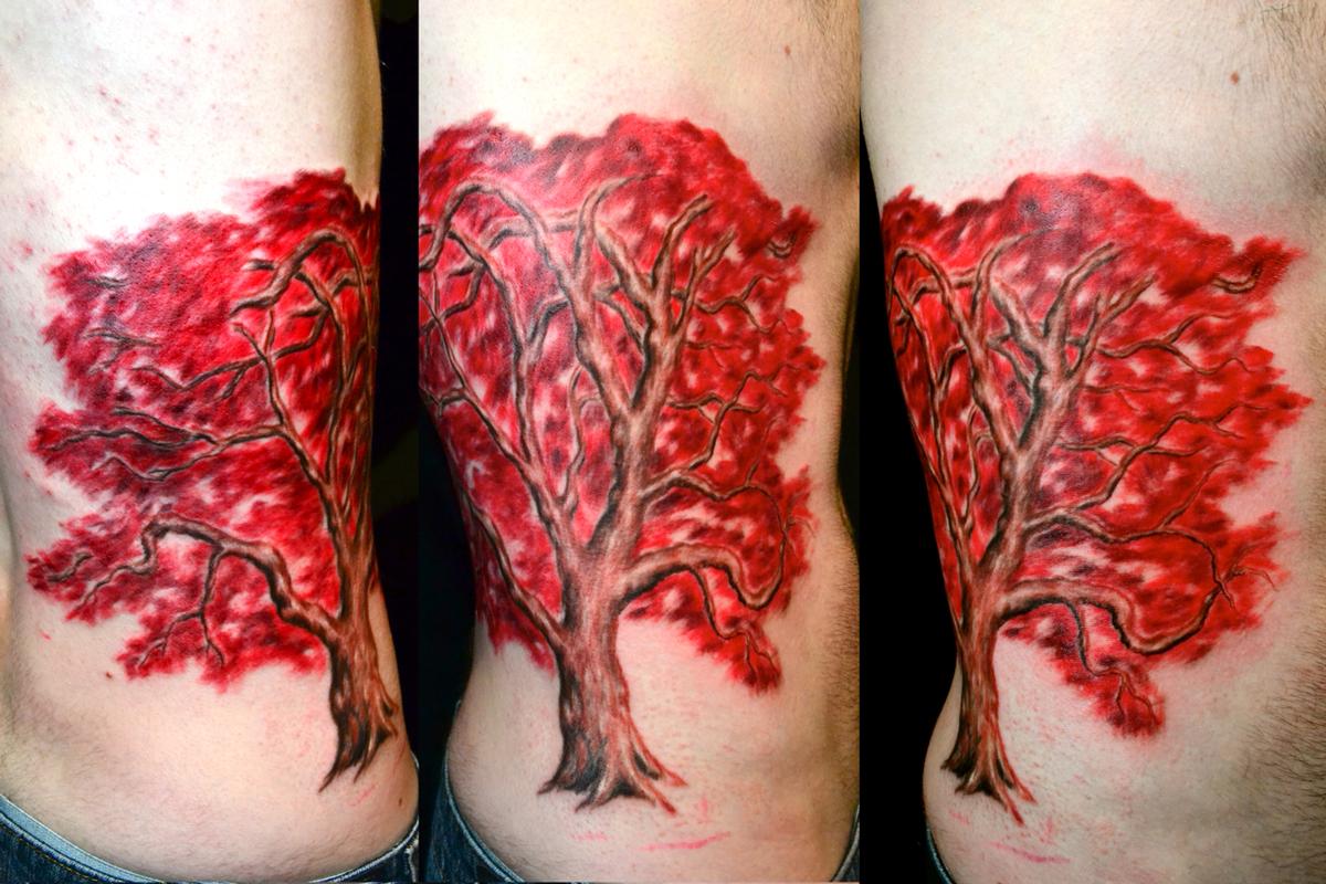 Tattoos - Red Japanese Maple Tree - 60893